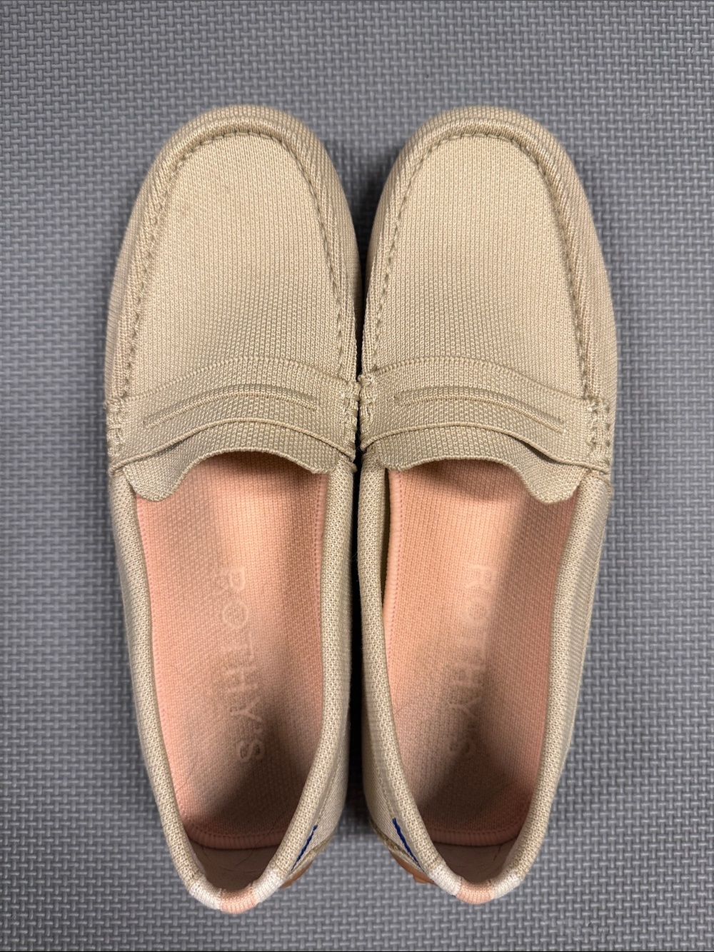 Rothy's Beige Canvas Penny Loafers